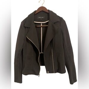 Black Rivet Black Ponte Moto Jacket – Size Medium – Stretch Fit, Edgy Style